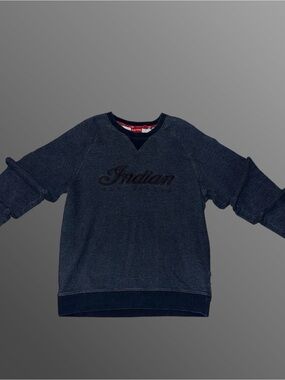 Indian Motorcycle mens navy blue pullover sweater